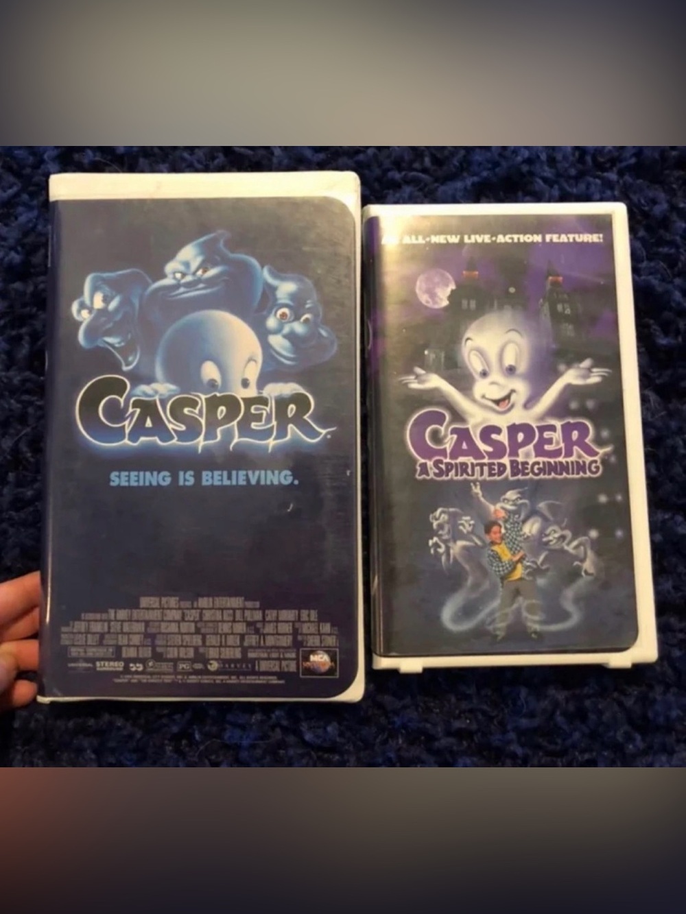 Casper + Casper: A Spirited Beginning VHS Lot (2) PG NTSC Clamshell 1995